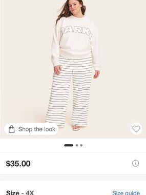 Parke navy and white stripe sweatpants